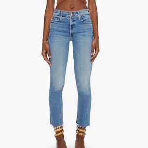 MOTHER The Mid Rise Dazzler Ankle Fray in Wash Birds of Paradise Size 23